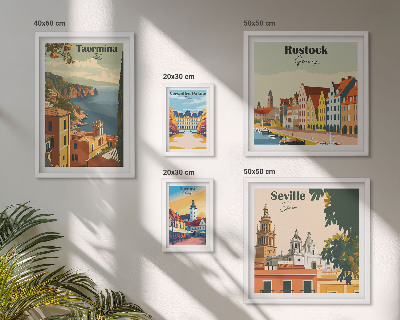 Modernes wandbilder-set Landschaften europäischer Städte
