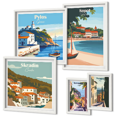 Bilderset fürs sofa Landschaften von Küstenstädten