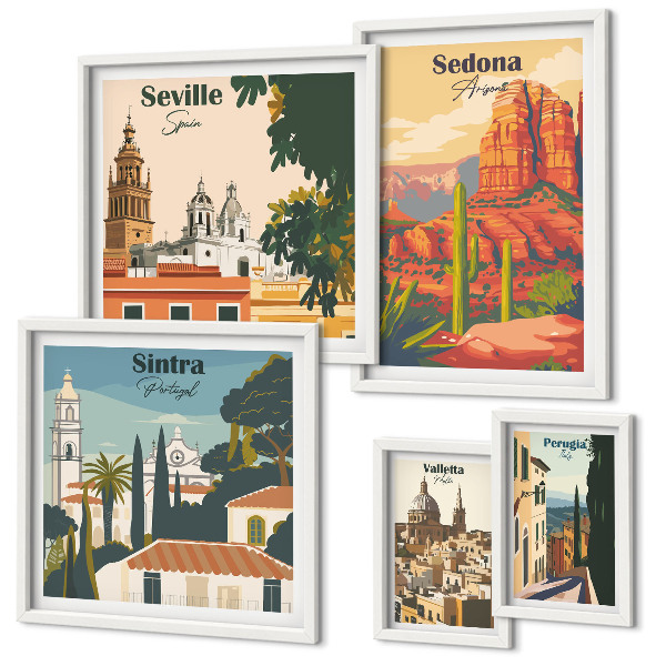 Bildergalerie-set für die wand Touristische Landschaften der Welt