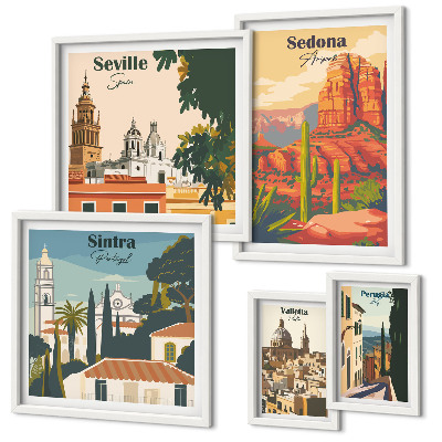 Bildergalerie-set für die wand Touristische Landschaften der Welt