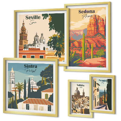 Bildergalerie-set für die wand Touristische Landschaften der Welt