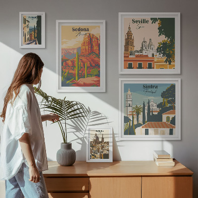 Bildergalerie-set für die wand Touristische Landschaften der Welt