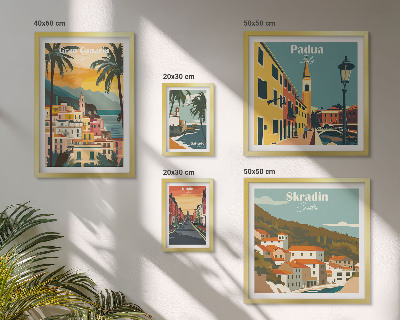 Modernes wandbilder-set Landschaften europäischer Städte