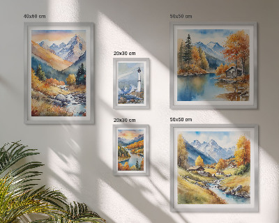 Bildergalerie-set für die wand Leuchtturm an den Gebirgsflüssen