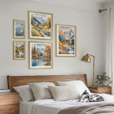 Bildergalerie-set für die wand Leuchtturm an den Gebirgsflüssen