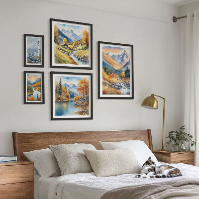 Bildergalerie-set für die wand Leuchtturm an den Gebirgsflüssen