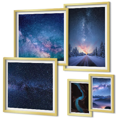 Modernes wandbilder-set Kosmische Nachtlandschaften