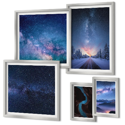Modernes wandbilder-set Kosmische Nachtlandschaften