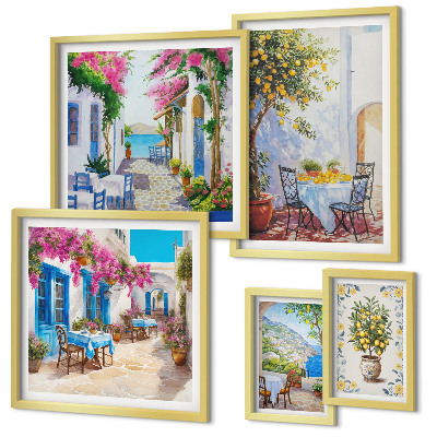 Bildergalerie-set für die wand Bezaubernde Landschaften mit Blumen