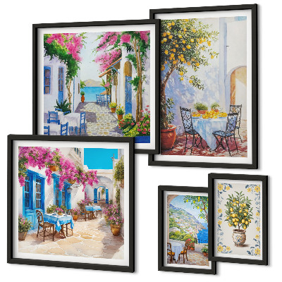 Bildergalerie-set für die wand Bezaubernde Landschaften mit Blumen