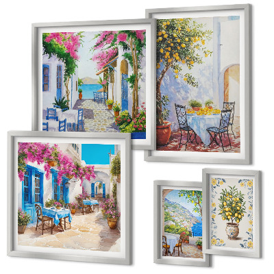 Bildergalerie-set für die wand Bezaubernde Landschaften mit Blumen