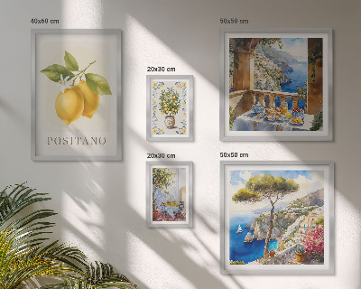 Modernes wandbilder-set Zitrusakzente im mediterranen Stil