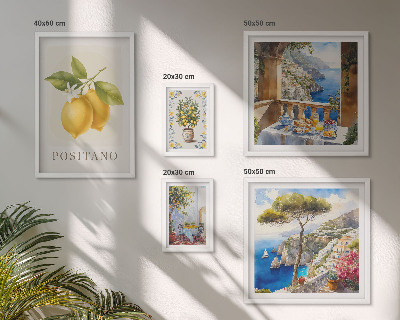 Modernes wandbilder-set Zitrusakzente im mediterranen Stil