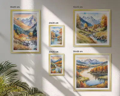 Bilderset fürs Sofa mit herbstlichen Berglandschaften