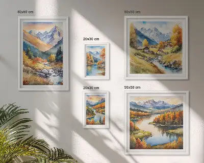 Bilderset fürs Sofa mit herbstlichen Berglandschaften