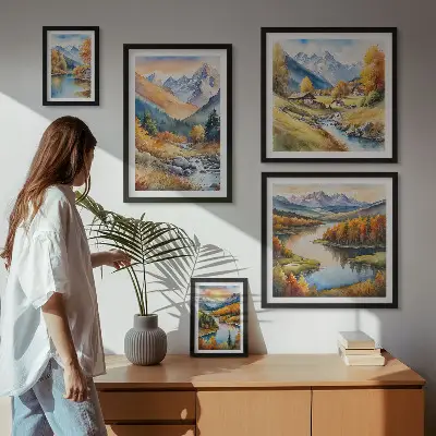 Bilderset fürs Sofa mit herbstlichen Berglandschaften