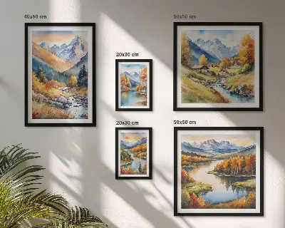 Bilderset fürs Sofa mit herbstlichen Berglandschaften