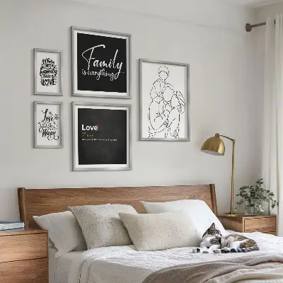 Wandbilder-Set mit dem Thema familiäre Werte wie Liebe und Nähe