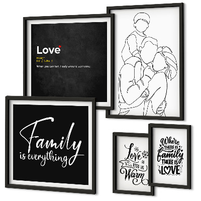 Bildergalerie-set für die wand Familiäre Werte wie Liebe und Nähe