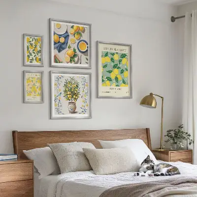 Bildergalerie-Set für die Wand mit Zitrusfruchtmuster