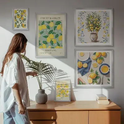 Bildergalerie-Set für die Wand mit Zitrusfruchtmuster
