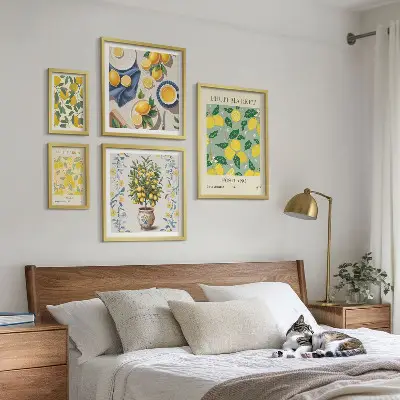 Bildergalerie-Set für die Wand mit Zitrusfruchtmuster