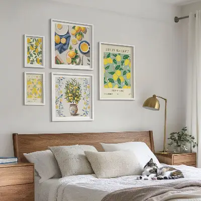 Bildergalerie-Set für die Wand mit Zitrusfruchtmuster