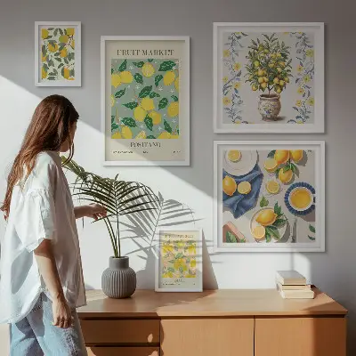 Bildergalerie-Set für die Wand mit Zitrusfruchtmuster