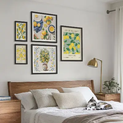 Bildergalerie-Set für die Wand mit Zitrusfruchtmuster