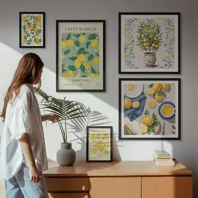 Bildergalerie-Set für die Wand mit Zitrusfruchtmuster