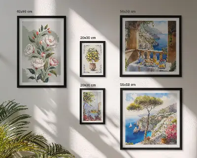 Bilderset fürs Sofa mit malerischen Blumenansichten