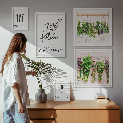 Bildergalerie-set für die wand Küchenliebe Kräuter Accessoires