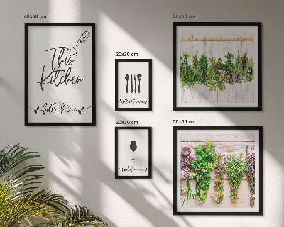 Bildergalerie-set für die wand Küchenliebe Kräuter Accessoires