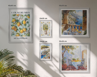 Modernes wandbilder-set Zitrusinspirationen aus der Provence