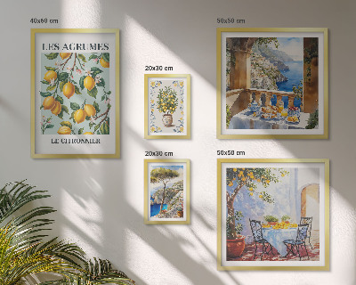 Modernes wandbilder-set Zitrusinspirationen aus der Provence