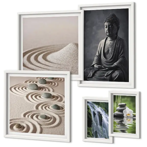 Bildergalerie-Set für die Wand mit entspannenden Zen-Naturmotiven