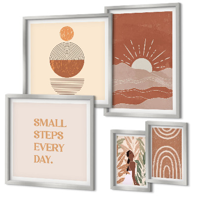 Modernes wandbilder-set Naturfreundliche Slogans im Boho-Stil