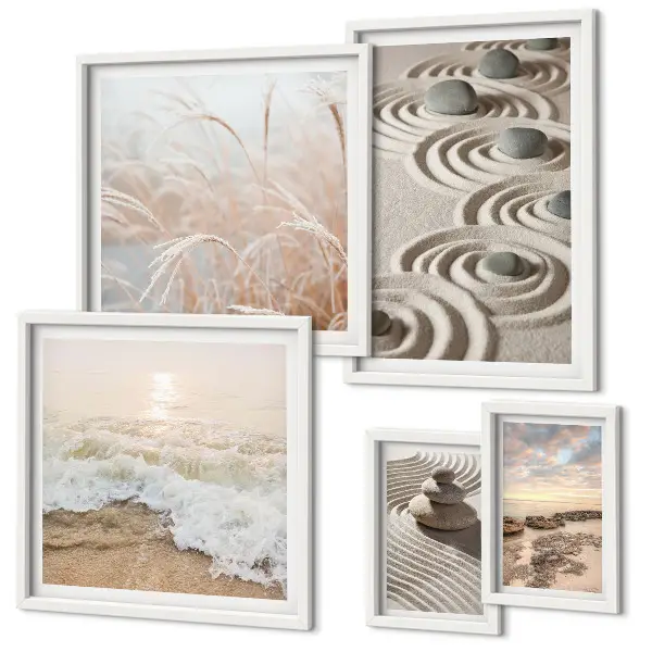 Modernes Wandbilder-Set mit entspannenden Naturlandschaften