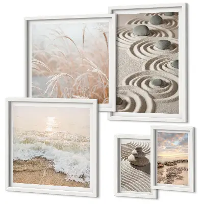 Modernes Wandbilder-Set mit entspannenden Naturlandschaften
