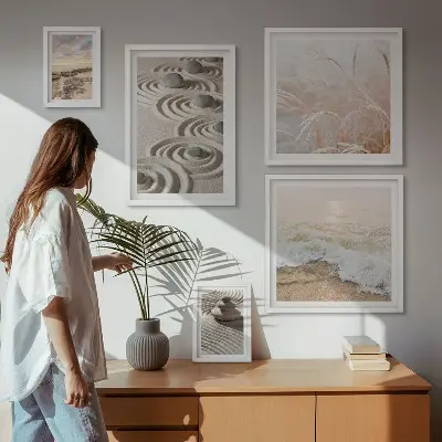 Modernes Wandbilder-Set mit entspannenden Naturlandschaften