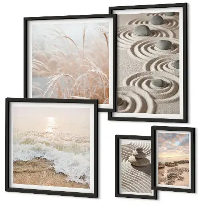 Modernes Wandbilder-Set mit entspannenden Naturlandschaften