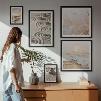Modernes Wandbilder-Set mit entspannenden Naturlandschaften