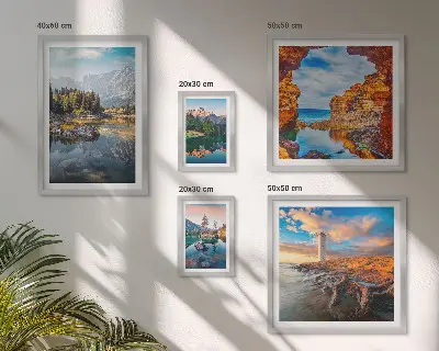 Bilderset für das Sofa mit natürlichen Bergwasseransichten