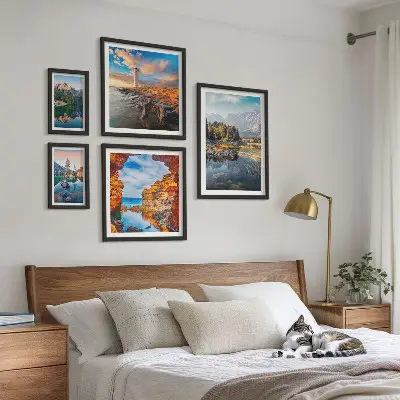 Bilderset für das Sofa mit natürlichen Bergwasseransichten