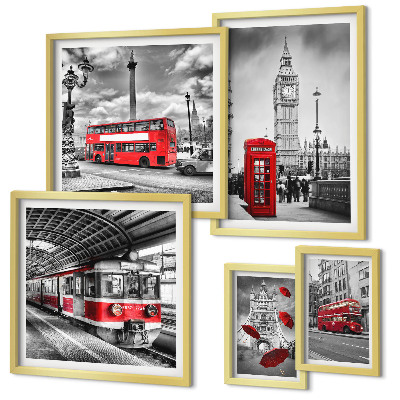 Bildergalerie-set für die wand Londoner Motive mit Akzenten