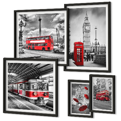 Bildergalerie-set für die wand Londoner Motive mit Akzenten