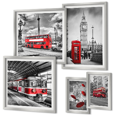 Bildergalerie-set für die wand Londoner Motive mit Akzenten