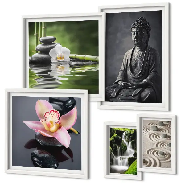 Bilderset fürs Sofa mit entspannender Zen Atmosphäre der Natur