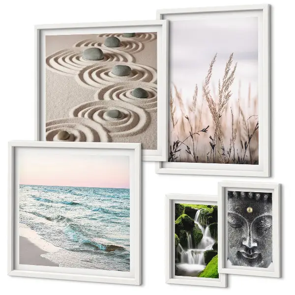 Bildergalerie Set für die Wand mit entspannendem Natur und Zen Wassermotiv