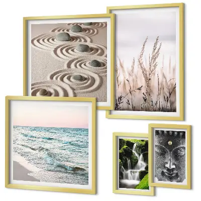 Bildergalerie Set für die Wand mit entspannendem Natur und Zen Wassermotiv